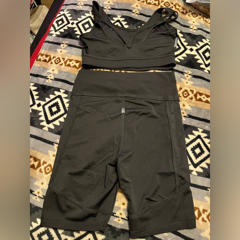 SASA Fashion 2pc Biker Short Set Black S/M
